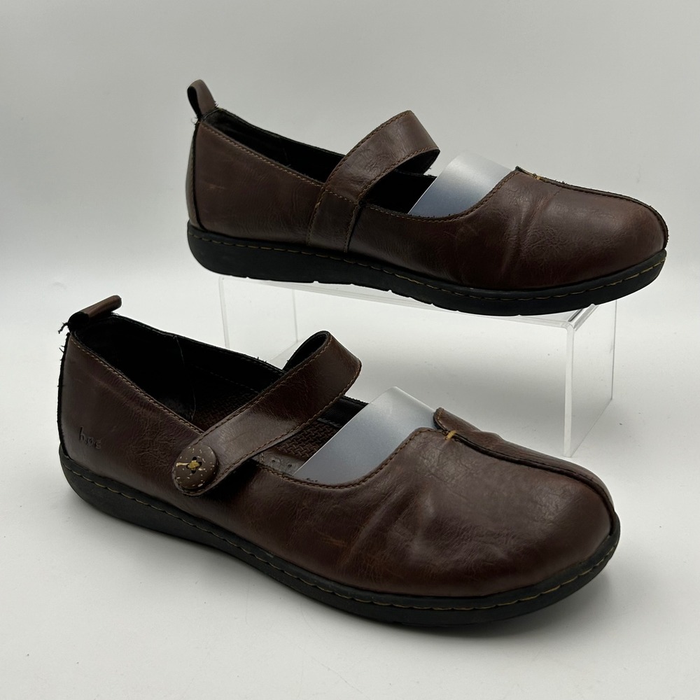 b.o.c. Born Concept Mary Jane Flats Womens 9.5 Brown Faux Leather Gorp Comfort
